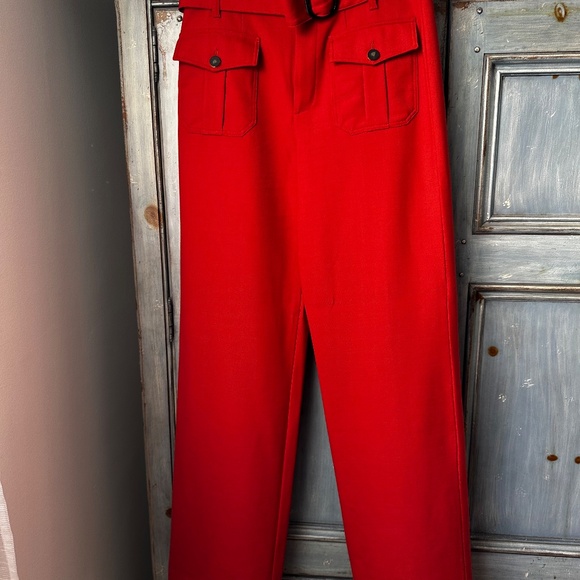 Sezane Phil Belted Trousers in Brique Size 38 - Picture 5 of 11